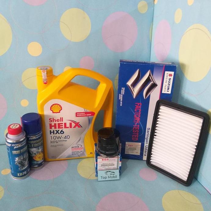 NEFERPITOU Paket service Oli Shell Helix HX6 10W-40 Ertiga Lama (5)