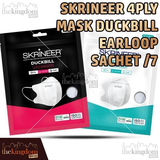 SAMRUAY Skrineer Mask Duckbill 4ply Earloop Masker Sachet 4 Ply Lapis Stylish Pengait Hitam Putih /7