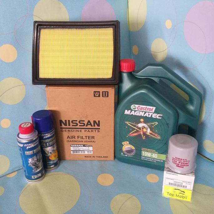 NEFERPITOU Paket service Oli Castrol 10W-40 Datsun Go, Nissan March 1300cc (5)