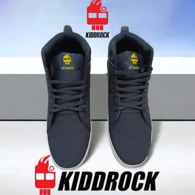 New  Kiddrock Sepatu Pria Dewasa Hitam Boots Tali Canvas Premium Nyaman & Tidak Mudah Robek Size 40-