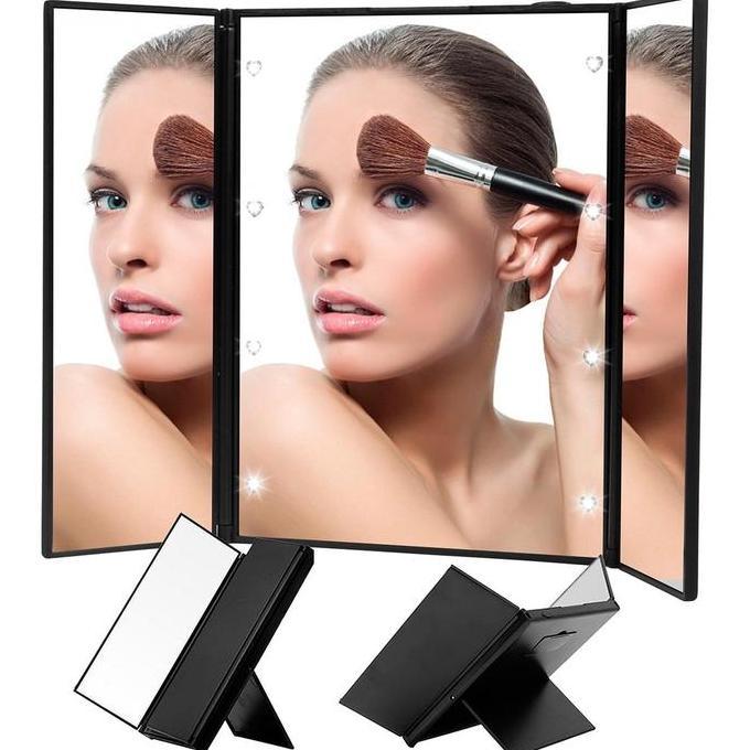 Cermin Lampu LED Tombol / Cermin Makeup LED / Kaca Cermin Lampu / Mirror LED Cermin Make Up / Kaca M