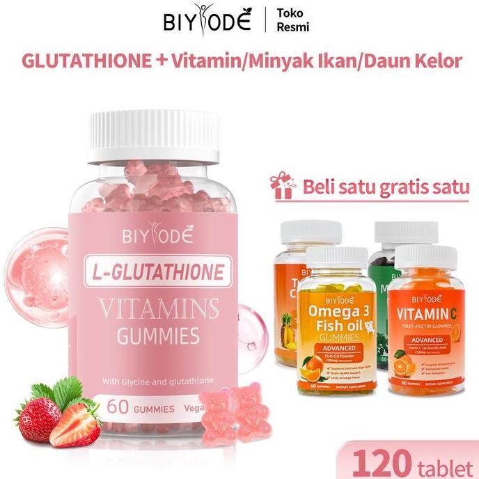 BIYODE FDA/HALAL Glutathione GLUTATHIONE+collagen drinks/Vitamin/Minyak lkan/daun kelor | pemutih ba