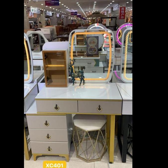 Meja Rias Vanity LED Lampu Import MDF Dressing Table