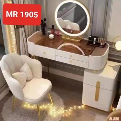 Meja Rias Vanity LED Lampu Import MDF Dressing Table Table top Kaca