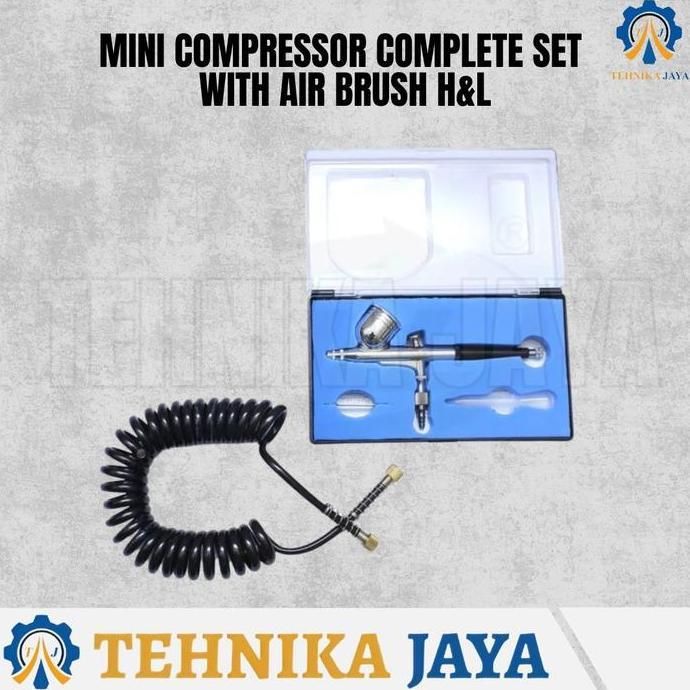 Promo Kompresor Mini Set + Air Brush Cat H&L Mini Compressor Complete Set Cod