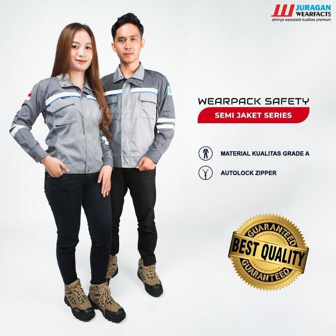 [COD] Wearpack safety baju seragam Kerja lapangan proyek tambang K3 panjang Pria Wanita Semijaket Wa