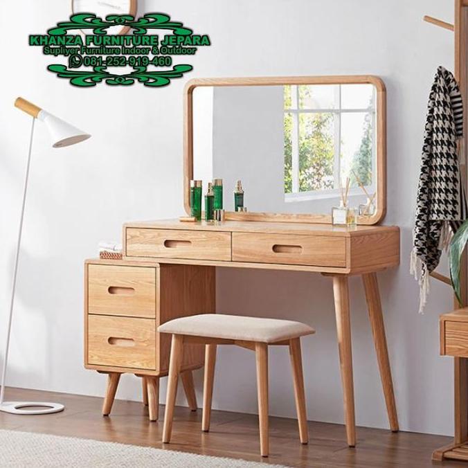 meja rias retro scandinavian/meja rias jati minimalis/tolet shabby