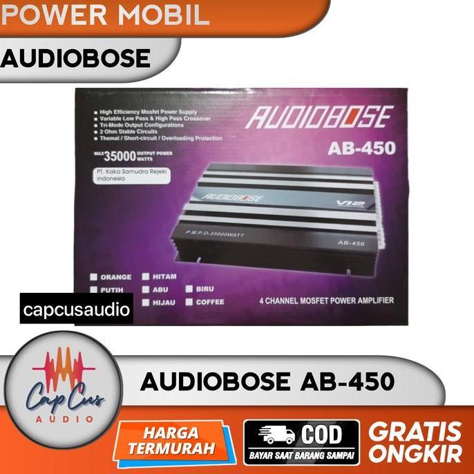 TERMURAH - POWER AMPLIFIER MOBIL 4 CHANNEL AUDIOBOSE AB-450 / AB450 V12 AUDIOBOSE
