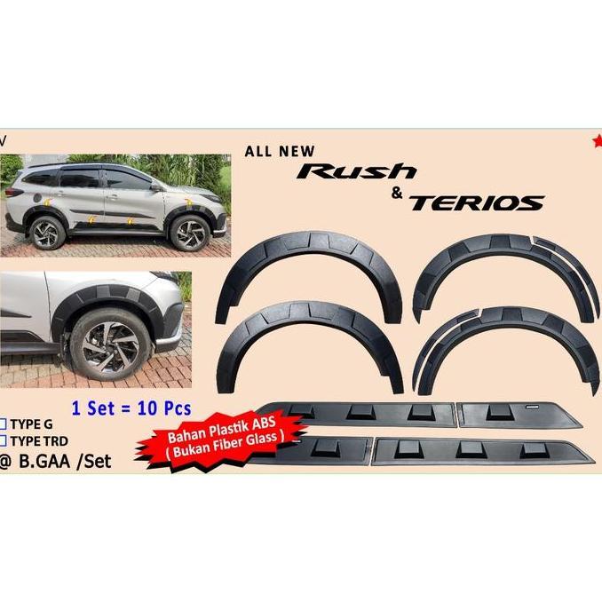 DAIKAKU FULLSET Over Fender + List Body Model Rock Ford All New Rush/ Terios 2018 2019 2020 2021 202