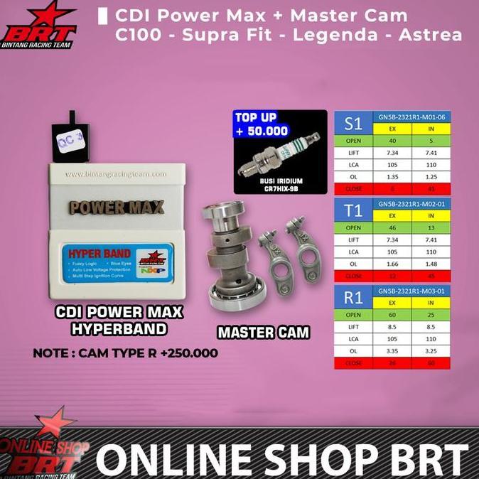 DIREWOLF PAKET CDI & MASTER CAM NOKEN AS BRT C100 ASTREA GRAND SUPRA X SUPRA FIT REVO 100 LEGENDA PR