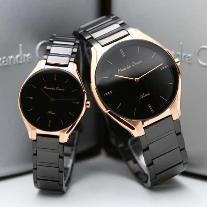 JAM TANGAN ALEXANDRE CHRISTIE AC8610 AC 8610 Black Rosegold