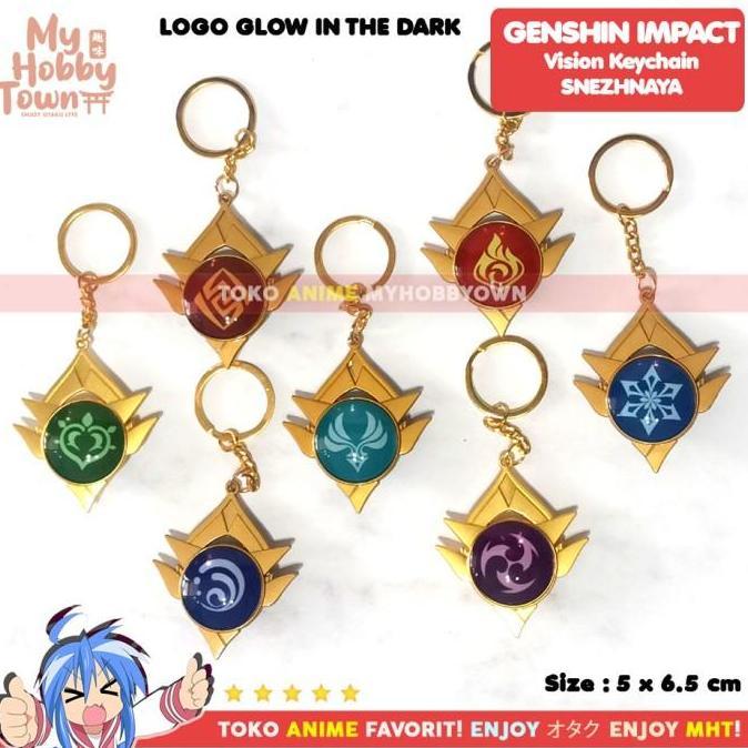Gantungan Kunci Vision Genshin Impact Snezhnaya Glow In The Dark