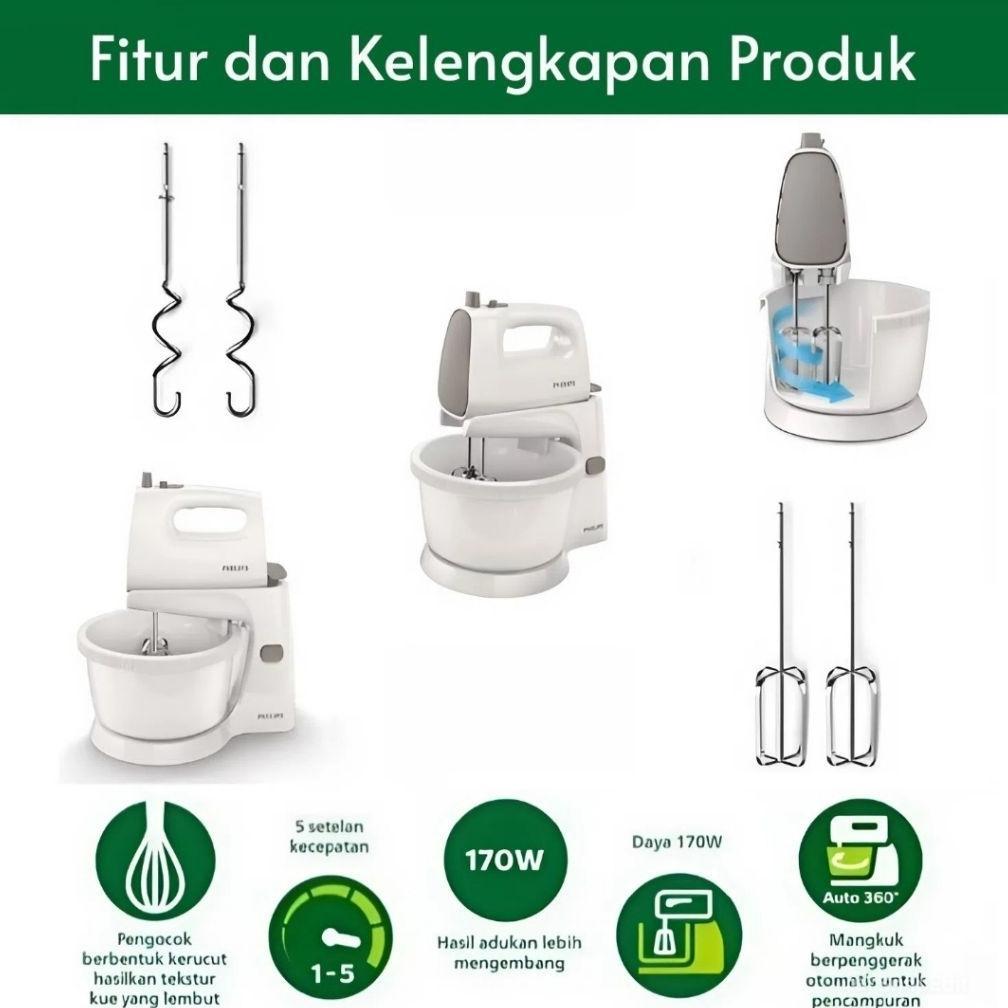 Mixer Philips Hr1538 Stand Mixer Bertenaga Untuk Kue & Roti