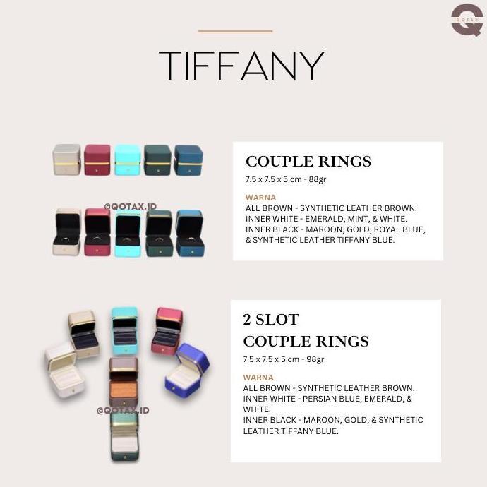 Kotak Perhiasan Mewah Tiffany/Cincin/Kalung/Couple Ring/Gelang FZ