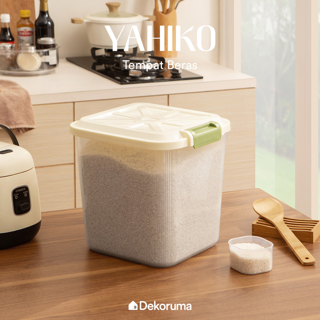Dekoruma YAHIKO Tempat Beras 10KG / Dispenser Tempat Beras Anti Kutu