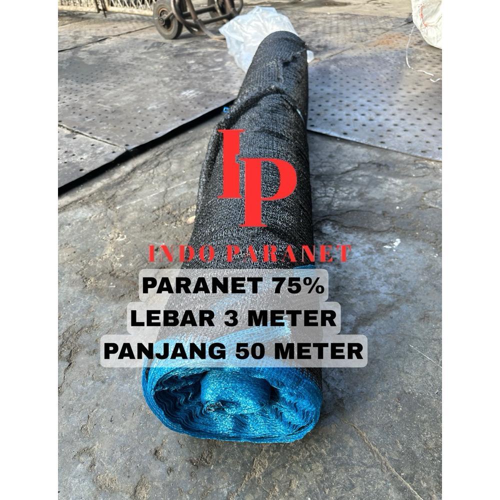 Indoparanet | Paranet 75% Lebar 3 Meter X 50 Meter Panjang 1 Roll / Shading Net Jaring Grade A Merek
