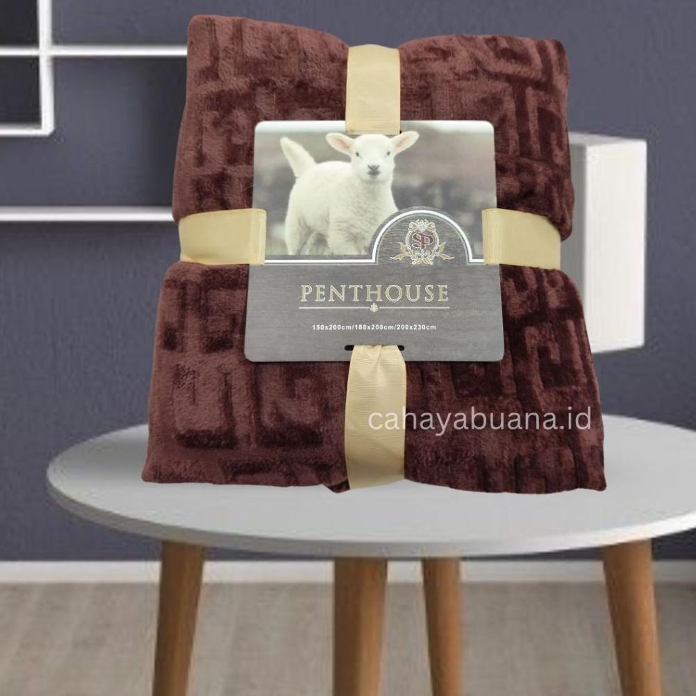 Selimut Penthouse Bulu Embos Polos Tebal 180 X 230 Cm King Merk Penthouse Motif Dewasa Lembut Bagus