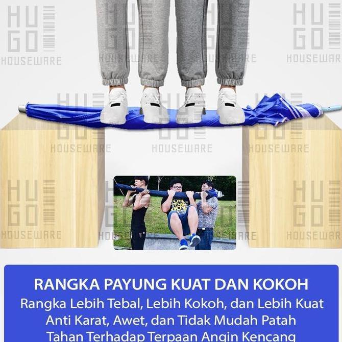 Hugo Payung Jualan 280 Cm Payung Tenda Taman Pantai Cafe Bazar Lapak