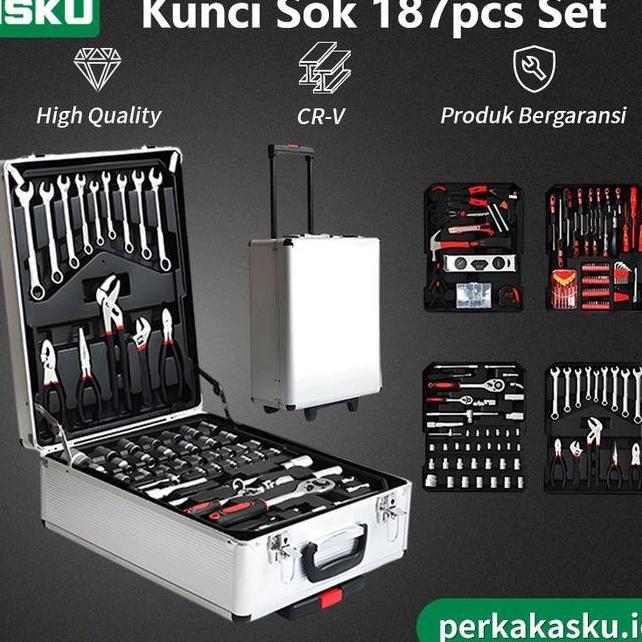Isku 187 Tool Kit Set Kunci Sok Set Shoet Set Crv Toolkit Lengkap