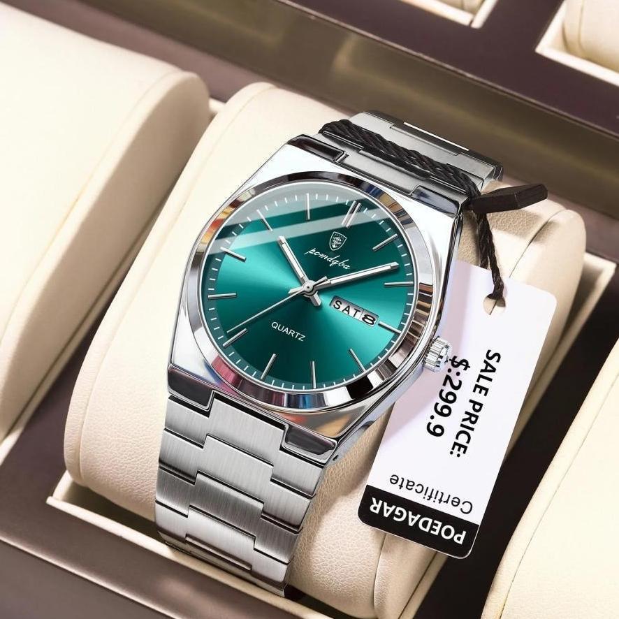 Jam Tangan Pria Alba Original Kuarsa Mewah Sport Tahan Air Bercahaya Tanggal Minggu Stainless Steel