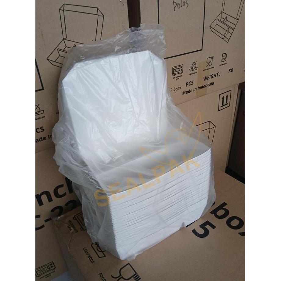 Paper Lunchbox Sekat 5 / Kotak Nasi / Kotak Bento / Dus Nasi (Polos)