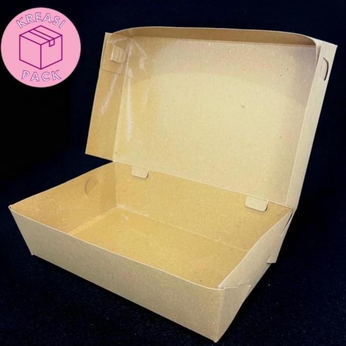 Cetak Paper Lunch Box Custom Logo (Kotak Makan Kraft) - 500 pcs
