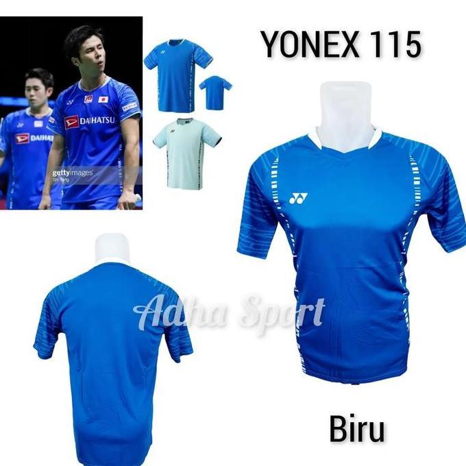 TERMURAH - Kaos Badminton Yonex 115 / Y115 Biru ADHA SPORT