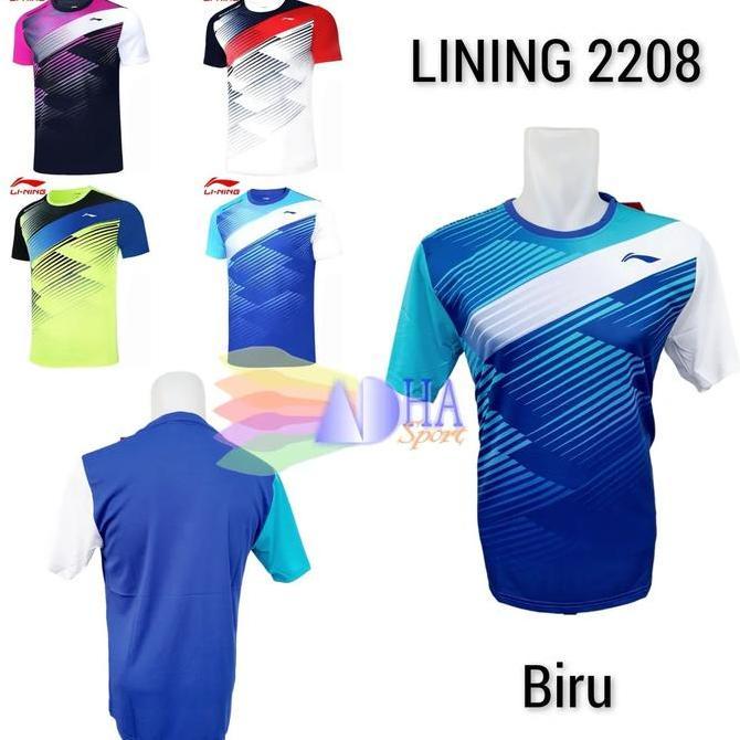 Kaos Badminton Lining 2208 / L2208 Biru ADHA SPORT
