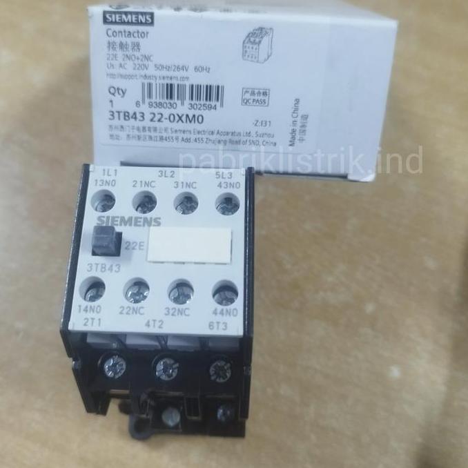 Promo Contactor 3TB4322 3TB43 22 22E Siemens original coil 220V 380V 110V Diskon