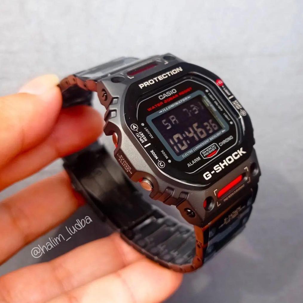 gshock dw5600 custom full metal strap bezel g shock dw 5600 g-shock dw-5600 metal custom