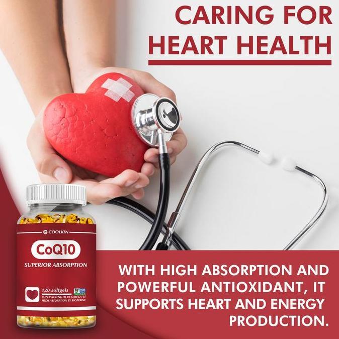 Coolkin-120 Kapsul/Botol-Suplemen Coq10-Non-Gmo-Bahan Alami-Mengandung Coq10, Omega-3, Lesitin Bunga
