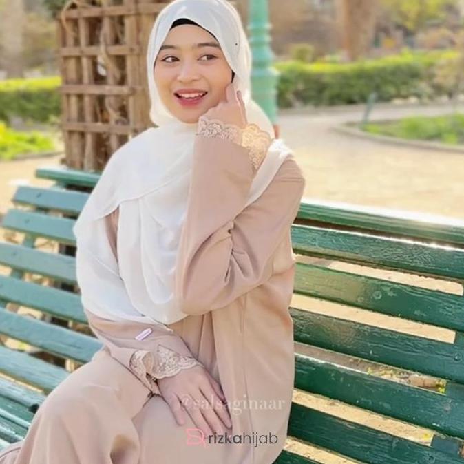 Rizka Hijab Marwa Abaya Lace Tangan Premium Gamis Renda