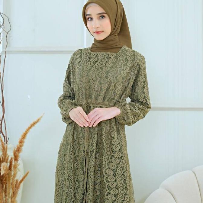 Pb Prilly Busana - Greta Dress Brukat - Muslim - Pesta - Mewah - Seragam