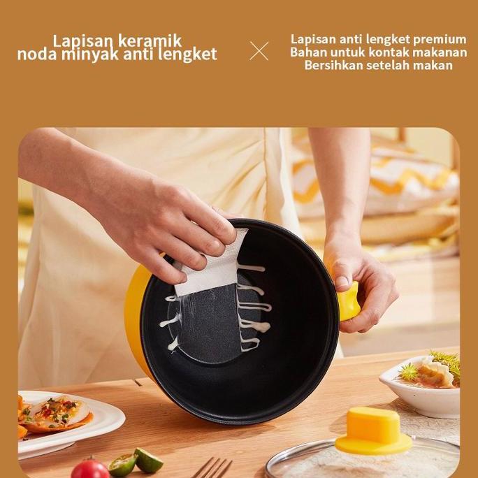 Kompor listrik memasak kompor listrik satu pegangan kompor listrik anti lengket dengan steamer panci