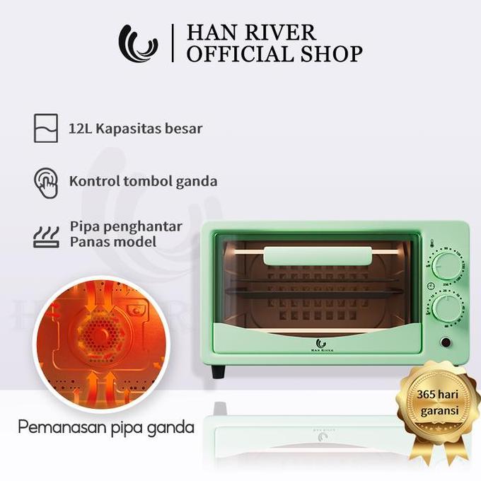 HAN RIVER HROV001 Oven Listrik Tombol 12 L Peralatan Loyang