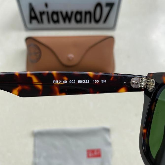 kacamata wayfarer Rb 2140 tortoise kaca hijau sz 50