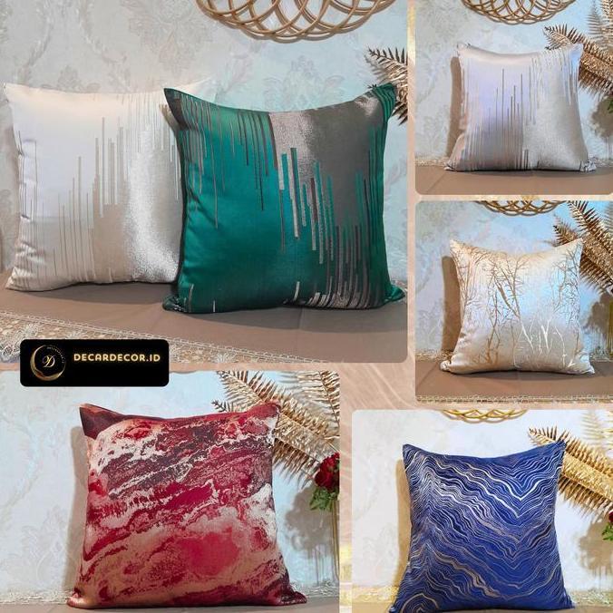 FYP SARUNG BANTAL KURSI SOFA MEWAH MARBLE GOLD SARUNG BANTAL MEWAH EMAS BENANG SILVER ''