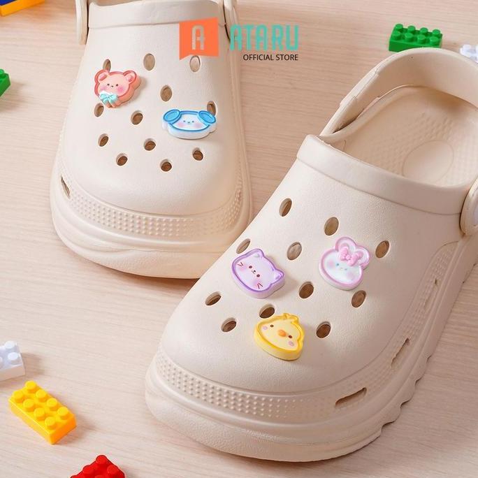 Ataru Set 5 Pcs Aksesoris Sandal Cute Animal Shoes Charm Bitz Sendal Bits Sandal Hiasan Sepatu Senda