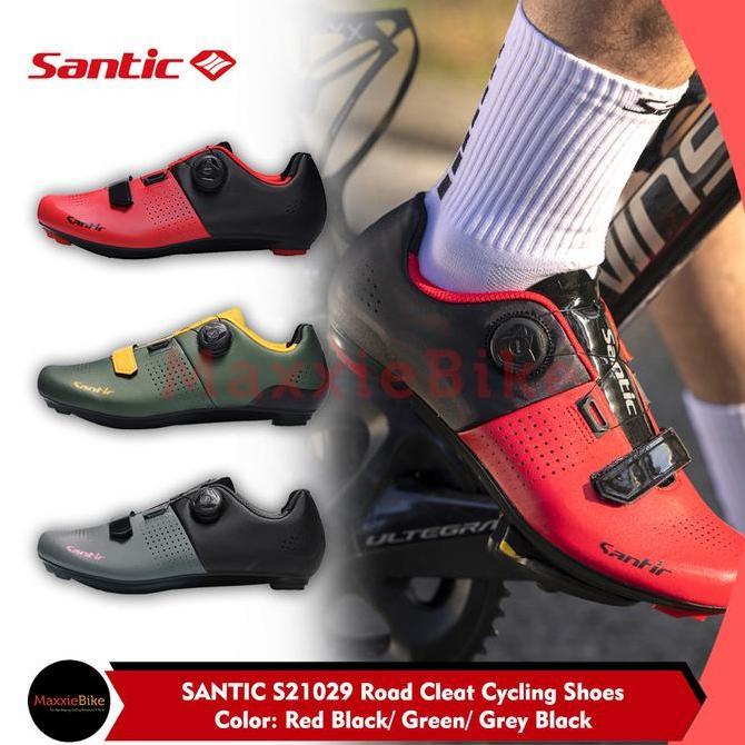 Promo SANTIC S21029 Sepatu Sepeda Cleat Roadbike Cycling Lock Shoes Rotating Buckle Roadbike Shoes L