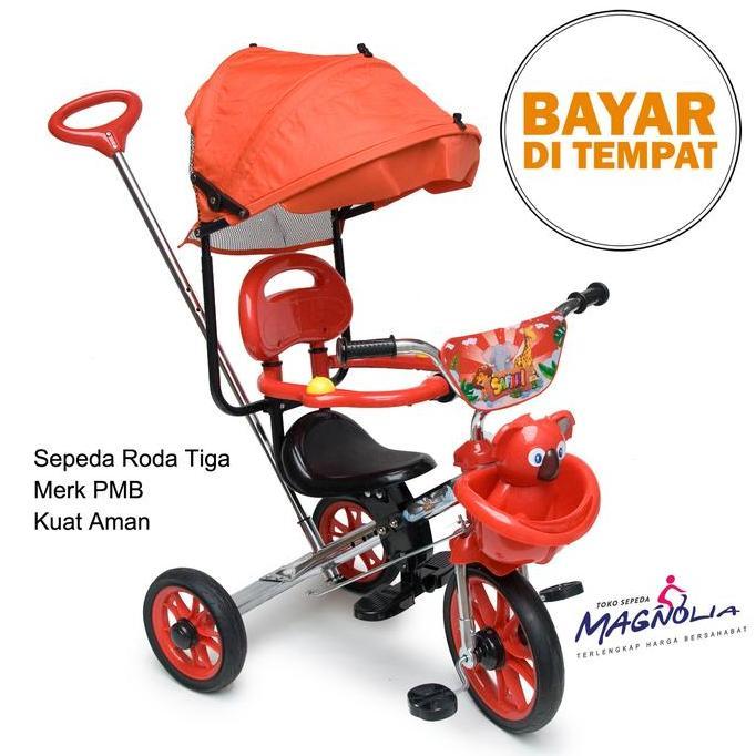 Promo Sepeda Roda Tiga Sepeda BMX PMB Sepeda Anak 2-3 Tahun Roda Karet COD
