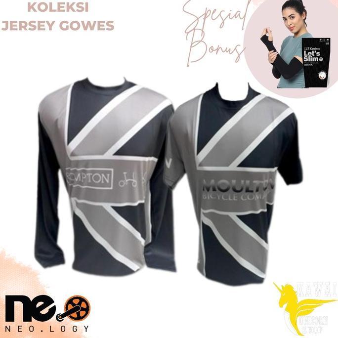 Promo JERSEY BROMPTON SEPEDA LIPAT PRIA WANITA LENGAN PANJANG KAOS GOWES COD