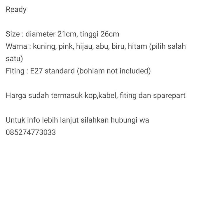 Ready  Lampu gantung hias minimalis warna warni decor cafe lighting