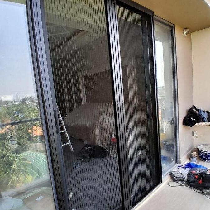 Onna lipat door - Ram Kasa Nyamuk kawat pintu geser jaring strimin