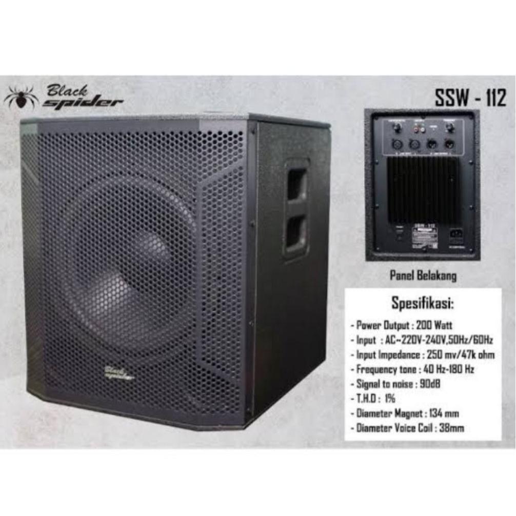SUBWOOFER AKTIF 12 INCH BLACK SPIDER SSW-112/SSW112 BLACK SPIDER