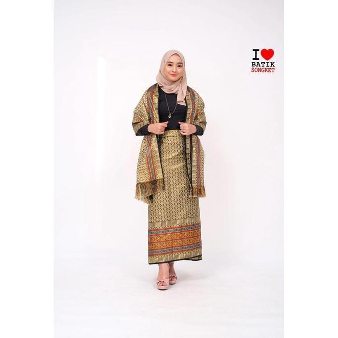 SONGKET MESIN MURAH THAILAND HITAM GOLD MAKASSAR BATAK PALEMBANG MELAYU BRIDESMAID SET SELENDAN mura
