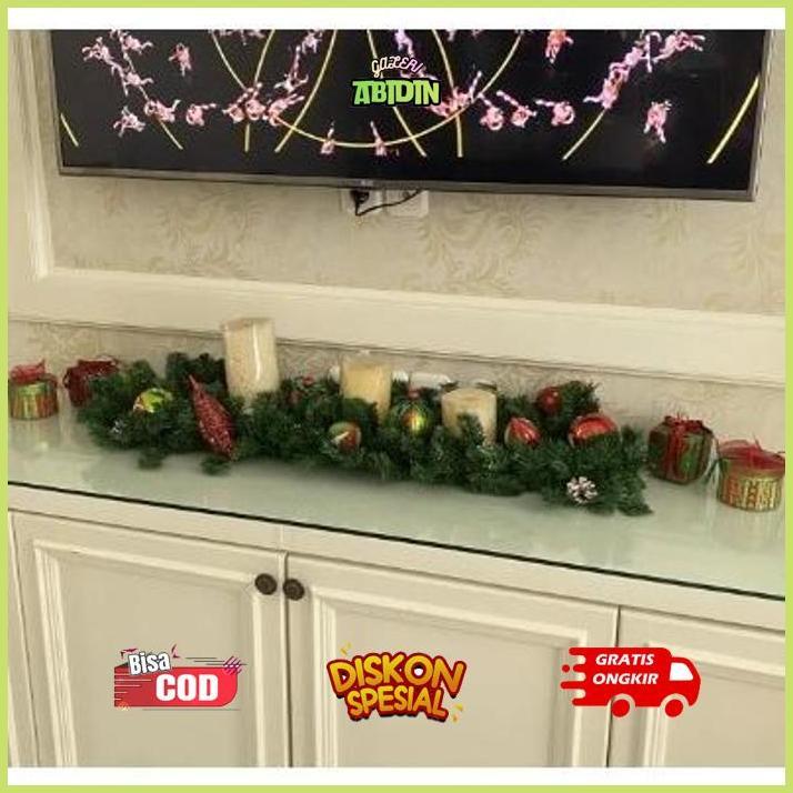 TC21 Garland Natal Garland PVC Natal PANJANG 2M meter LEBAR 20CM Natal Garland PVC Natal Dekorasi Na