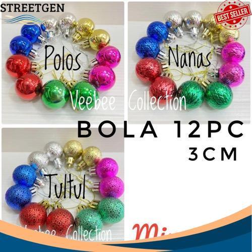 GROSIR Hiasan Bola Pohon natal 3cm/ bola hias pohon natal/ aksesoris pohon / hiasan natal
