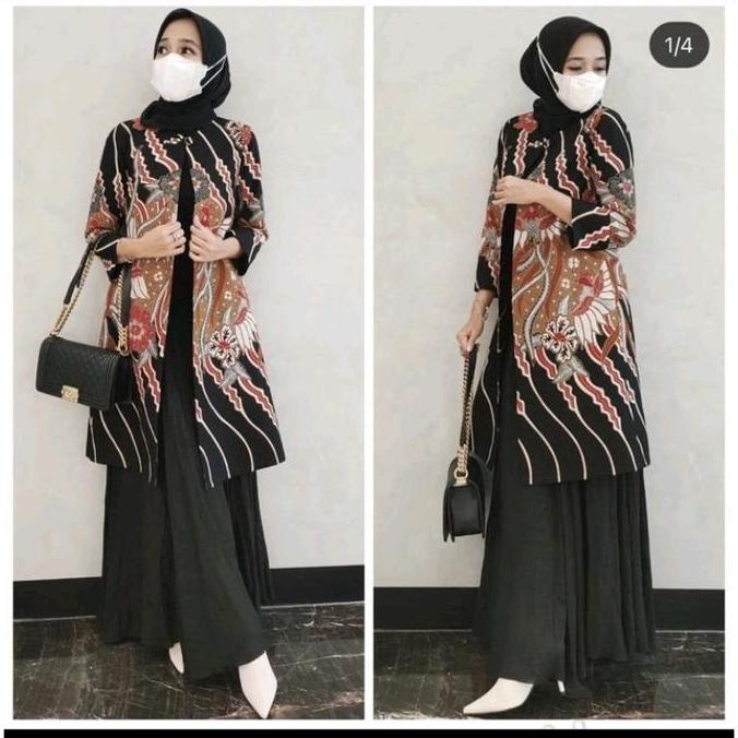 Cardigan /Auter Tantri Batik Modern Baju Batik Katun Tunik