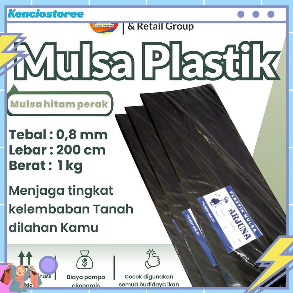 Plastik Mulsa Hitam Perak Tebal 08 Lebar 200 Cm Kemasan 1Kg Grosir