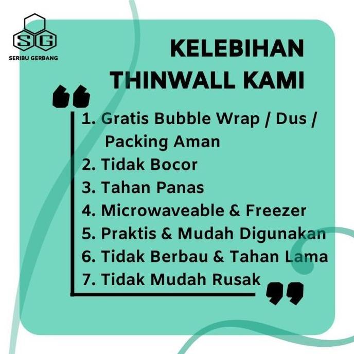 TERMURAH KOTAK MAKAN PLASTIK THINWALL MERK DM 2000ML / BOX 2000 ML
